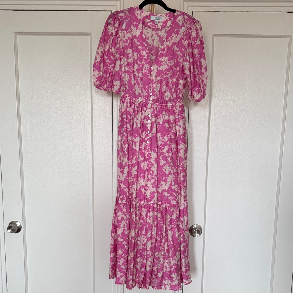& Other Stories Stockholm Atelier Pink Printed Tiered Maxi Dress